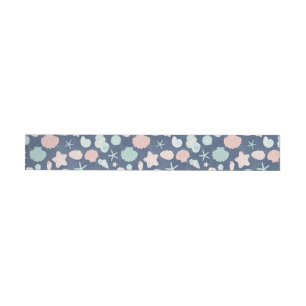 Coastal Shells Beach & Ocean Design Wrap Around Label