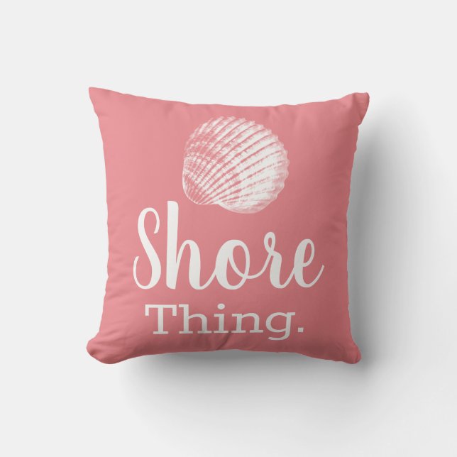 Coastal Shore Thing White Seashell Cushion (Front)