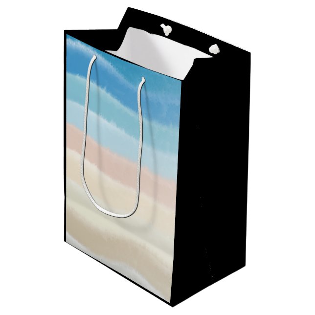 Coastal Shoreline Salty Waves  Medium Gift Bag (Front Angled)