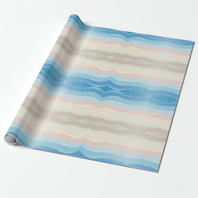 Coastal Shoreline Salty Waves  Wrapping Paper (Unrolled)