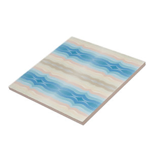 Coastal Shoreline Salty Wavy Repeat Pattern  Ceramic Tile