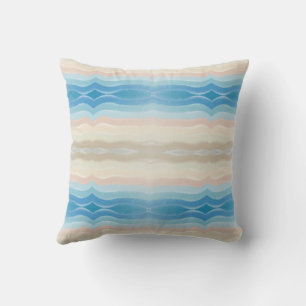Coastal Shoreline Salty Wavy Repeat Pattern  Cushion