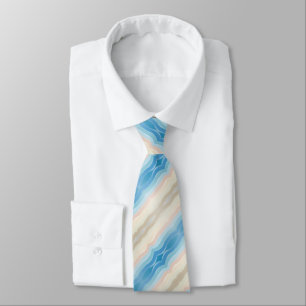 Coastal Shoreline Salty Wavy Repeat Pattern Tie