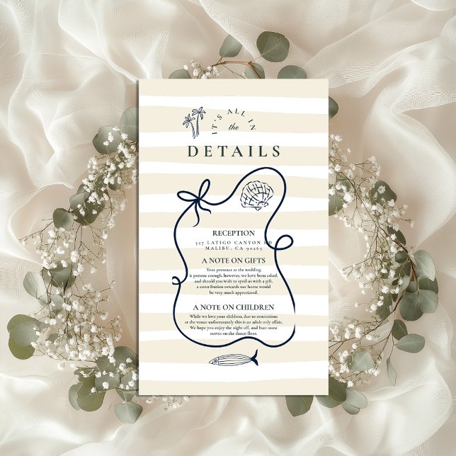 Coastal Sketch Wedding Enclosure Card (Creator Uploaded)