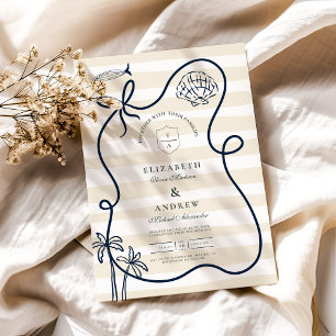 Coastal Sketch Wedding Invitation