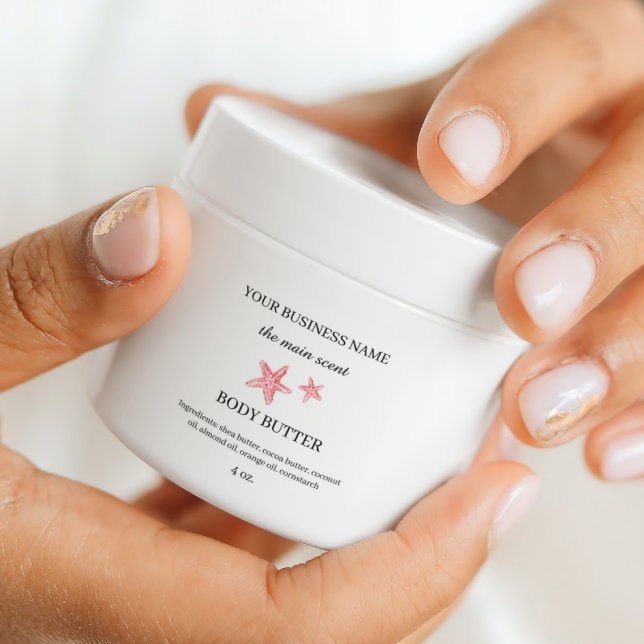 Coastal spa body butter cosmetics packaging square sticker (Creator Uploaded)