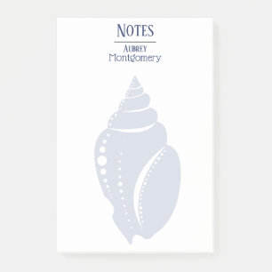 Coastal Spiral Seashell Personalised Post-it Notes