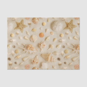 Coastal Starfish and Seashells Beach Photo Tissue Paper