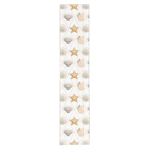 Coastal Starfish and Seashells Short Table Runner