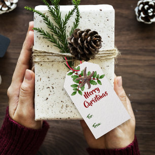 Coastal Starfish n Holly Merry Christmas Gift Tags