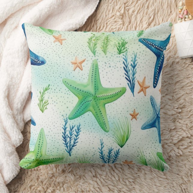 Coastal Starfish Pattern  Cushion (Blanket)