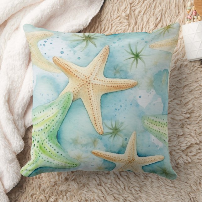 Coastal Starfish Pattern  Cushion (Blanket)
