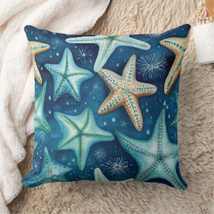 Coastal Starfish Pattern Cushion