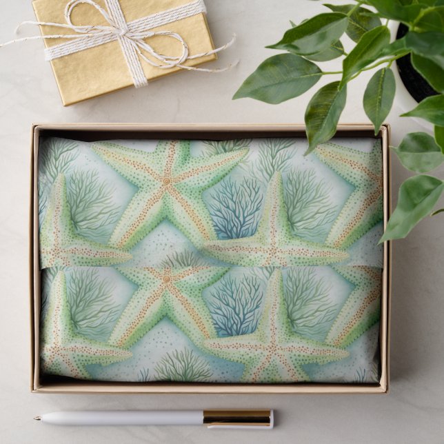 Coastal Starfish Pattern  Tissue Paper (Gift)