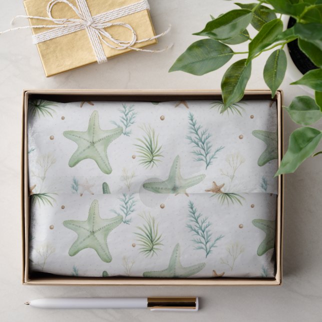 Coastal Starfish Pattern  Tissue Paper (Gift)
