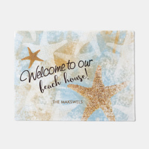 Coastal Starfish Print Welcome Doormat