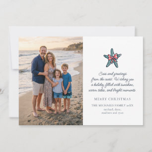 Coastal Starfish Seas & Greetings Photo Holiday Card