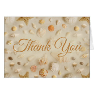 Coastal Starfish & Seashells Beach Photo Thank You