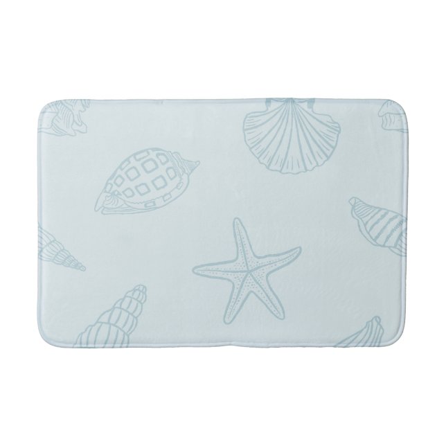 Coastal Steps Seafoam Blue Bath Mat (Front)