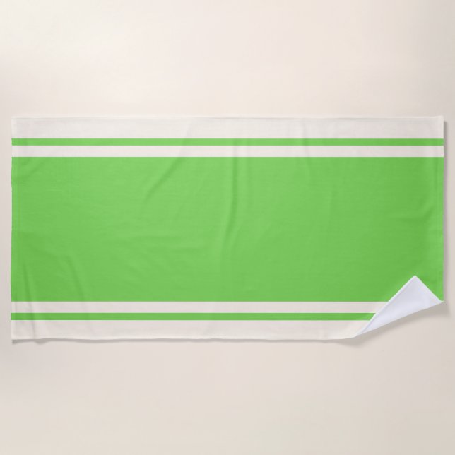 Coastal Stripe Beach Towel - Lime & Cream (Front)