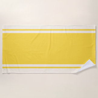 Coastal Stripe Beach Towel - Yellow & Cream