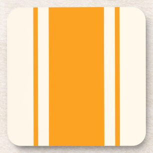 Coastal Stripe Coaster - Orange & Cream