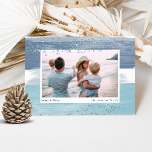 Coastal Stripe Holiday Photo Card