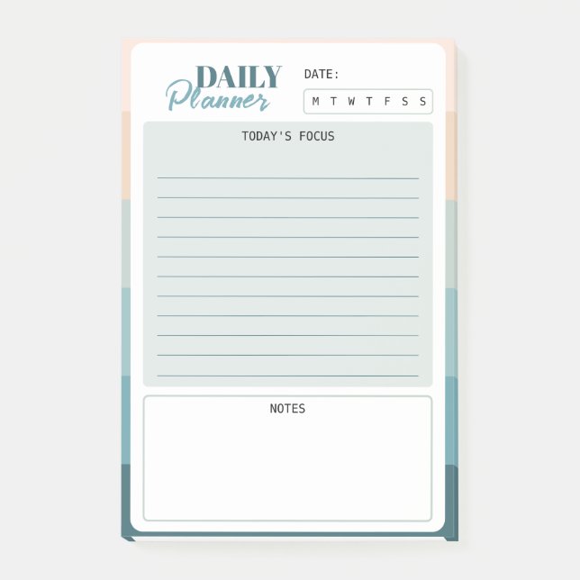 Coastal Stripes Mini Daily Planner Post-it Notes (Front)