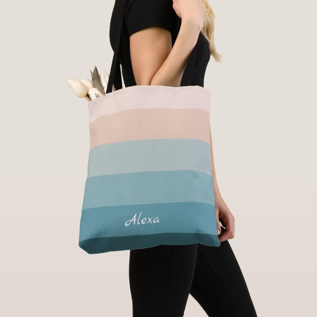 Coastal Stripes  Tote Bag (Close Up)