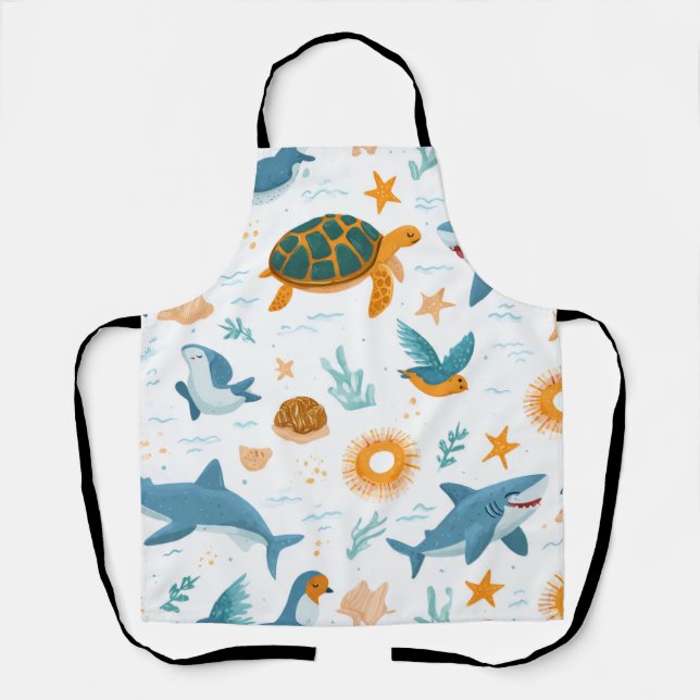 Coastal Summer All-Over Print Apron Gift (Front)