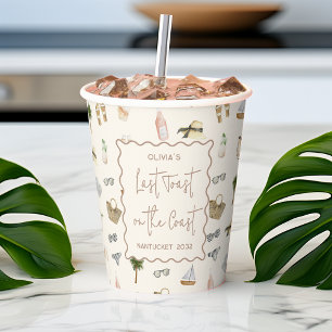 Coastal Summer Bachelorette Party Paper Cups
