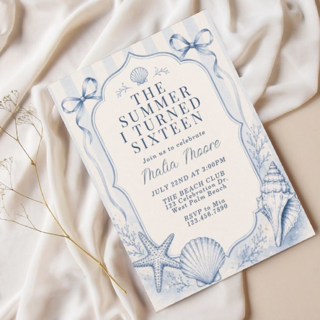 Coastal Summer Birthday | Blue Beach | Seashell (Creator Uploaded)