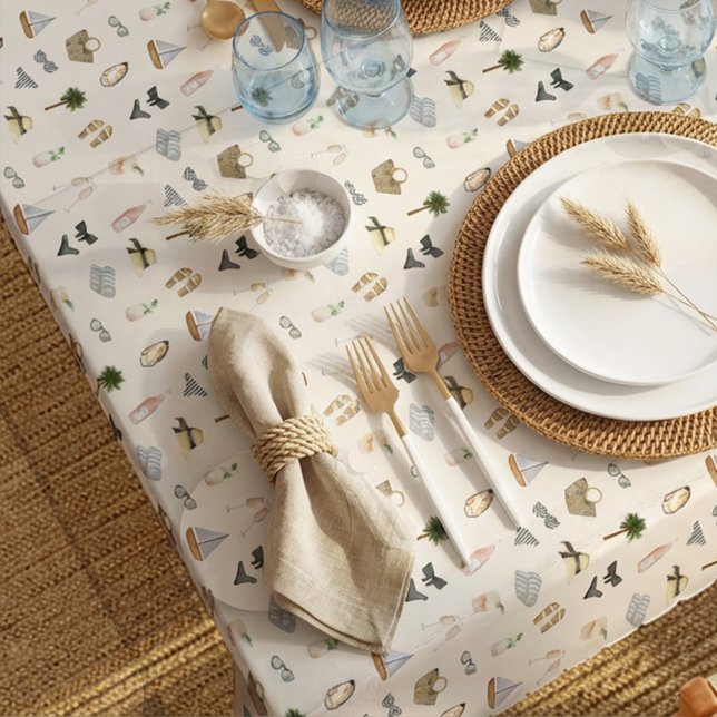 Coastal Summer Getaway - Neutral Pattern Tablecloth (Creator Uploaded)