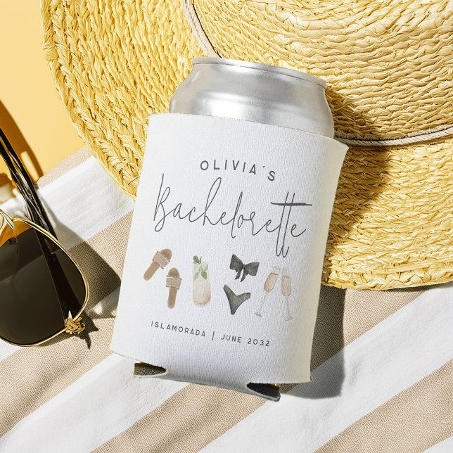 Coastal Summer Personalised Bachelorette Party Can Cooler (Creator Uploaded)