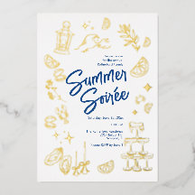 Coastal Summer Soirée Foil Invitation