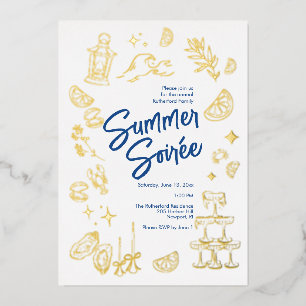 Coastal Summer Soirée Foil Invitation