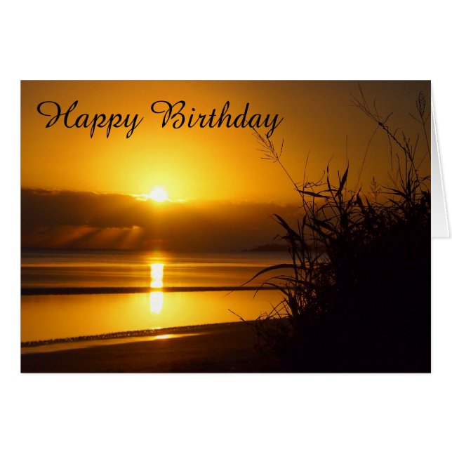 Coastal sunrise blank birthday card (Front Horizontal)