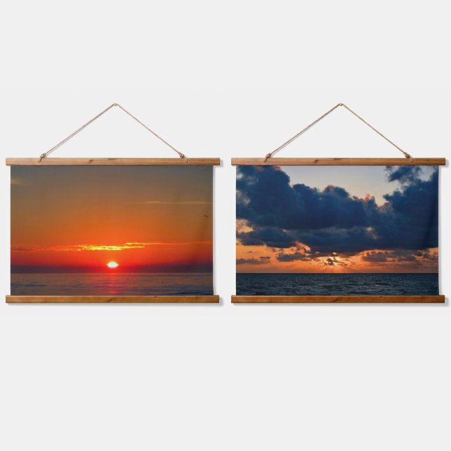 Coastal Sunrise & Sunset Hanging Tapestry (Double)