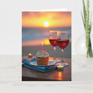 Coastal Sunset Birthday Wish Card