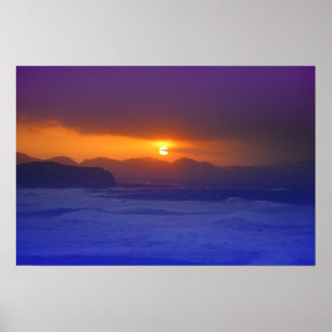 Coastal sunset poster