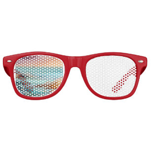 Coastal Sunset Serenity – Watercolor Ocean Seascap Retro Sunglasses
