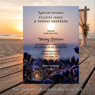 Coastal Sunset Winter Wedding Invitation