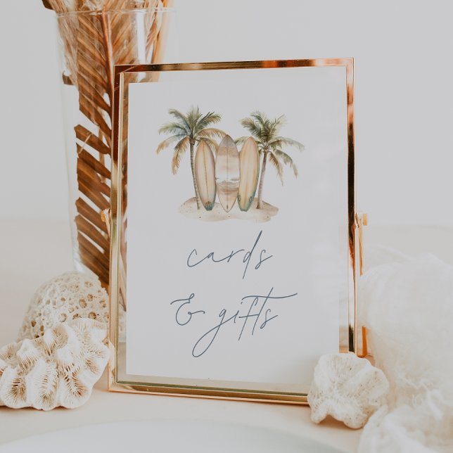 Coastal Surf Baby Shower Cards & Gifts Sign (Creator Uploaded)