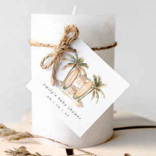 Coastal Surf Baby Shower Favour Tags