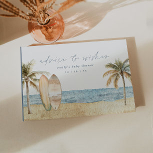 Coastal Surf Beach Theme Baby Shower Guest Book