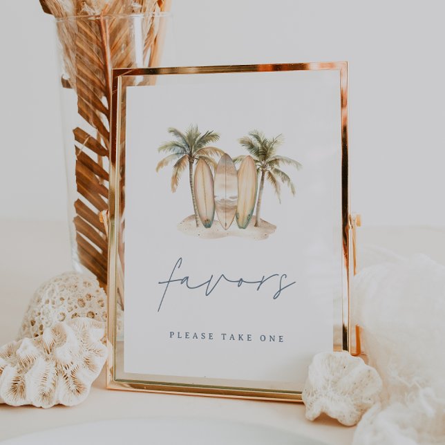 Coastal Surf Theme Baby Shower Favours Sign (Creator Uploaded)