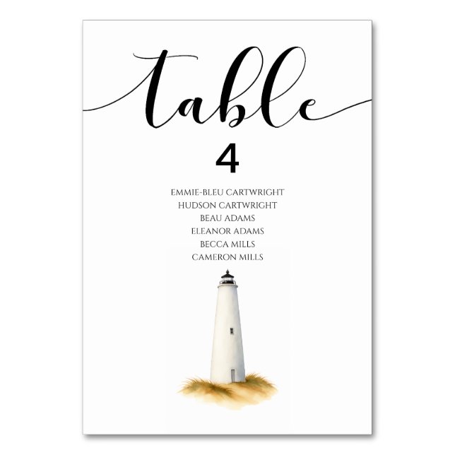 Coastal Table Number (Front)