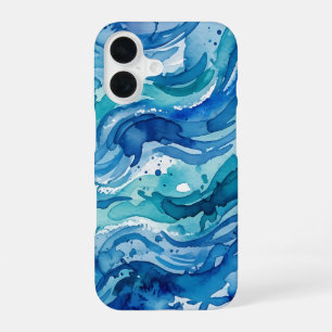 Coastal Teal and Blue Fluid Art Phone Cover