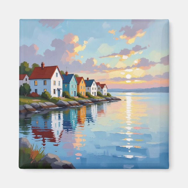 Coastal Themed | Beach Homes on the Bay   Magnet (Front)