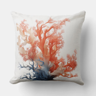 Coastal Themed Coral Throw PIllow